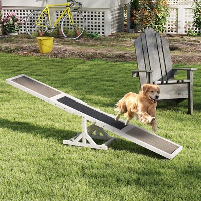 Giantex Hunde Agility Wippe Aus Holz Mit Rutschfesten Belägen