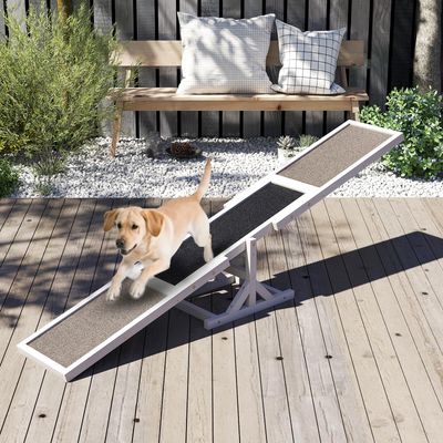 Giantex Hunde Agility Wippe Aus Holz Mit Rutschfesten Belägen