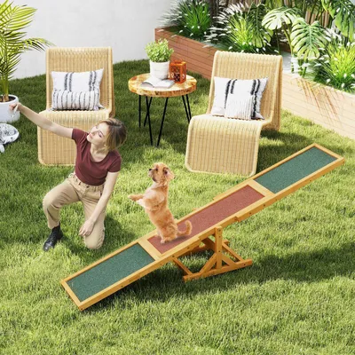 Giantex Hunde Agility Wippe Aus Holz Mit Rutschfesten Belägen Giantex Hunde Agility Wippe Aus Holz Mit Rutschfesten Belägen