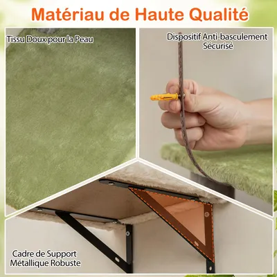 Giantex 3PCS Arbre à Chat,Niche pour Chat à 3 Niveaux Hauteur 94 CM