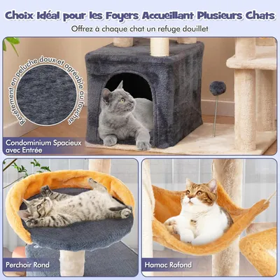 Giantex Arbre a Chat 5 Niveaux 160CM,Griffoirs en Forme d'Etoile de Lune