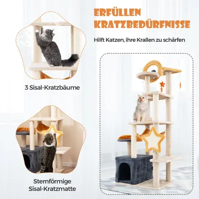 Giantex Katzenbaum Mit Höhle Hängematte Sitzstangen Und Sisalspielzeugen Giantex Katzenbaum Mit Höhle Hängematte Sitzstangen Und Sisalspielzeugen