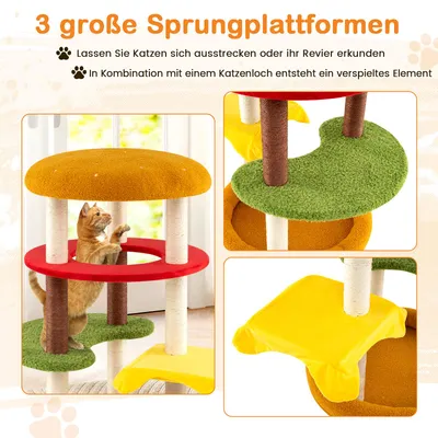 Giantex Hamburger Katzenturm Mit Hängematte Und Sisal-Kratzpfosten Giantex Hamburger Katzenturm Mit Hängematte Und Sisal-Kratzpfosten