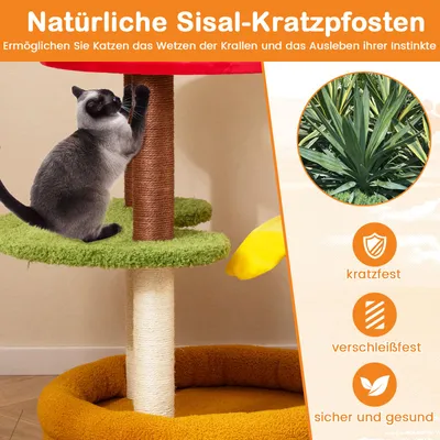 Giantex Hamburger Katzenturm Mit Hängematte Und Sisal-Kratzpfosten Giantex Hamburger Katzenturm Mit Hängematte Und Sisal-Kratzpfosten