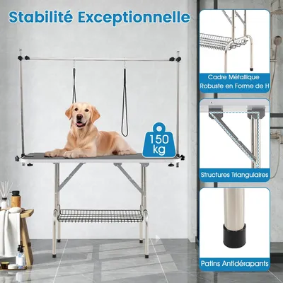 Giantex Table Toilettage pour Chiens Hauteur Réglable 150 kg