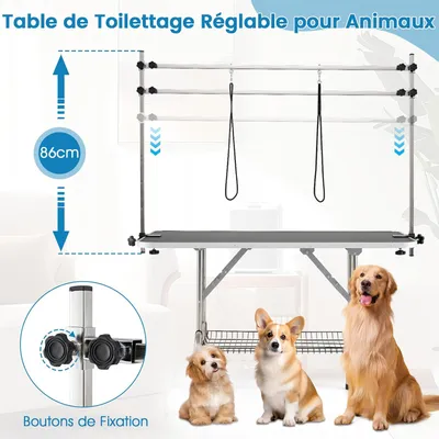 Giantex Table Toilettage pour Chiens Hauteur Réglable 150 kg