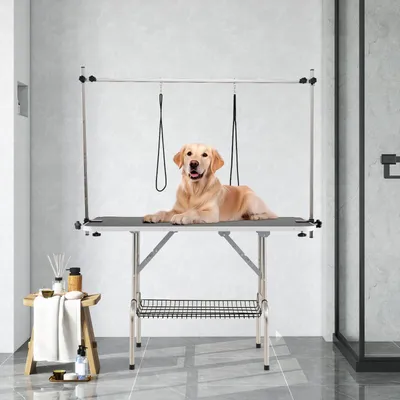 GIANTEX Höhenverstellbarer Klappbarer Haustierpflegetisch Für Hunde