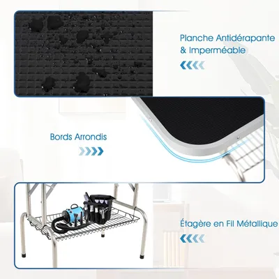 Giantex Table Toilettage pour Chiens Hauteur Réglable 150 kg