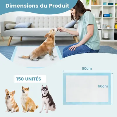 Giantex Alese Jetable Chien Séchage Rapide, Anti-Fuite,Tapis Éducateur
