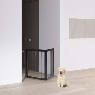 Giantex Barriere de Sécurité pour Chien en Bois de Pin 53 à 160CM