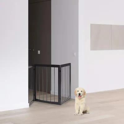 Giantex Barriere de Sécurité pour Chien en Bois de Pin 53 à 160CM