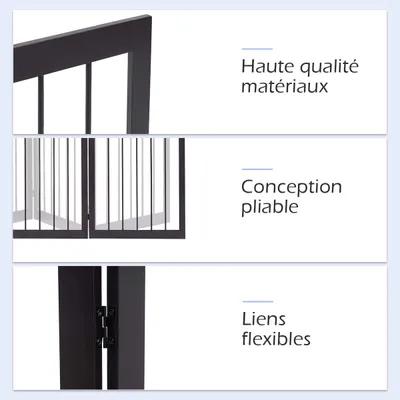 Giantex Barriere de Sécurité pour Chien en Bois de Pin 53 à 160CM