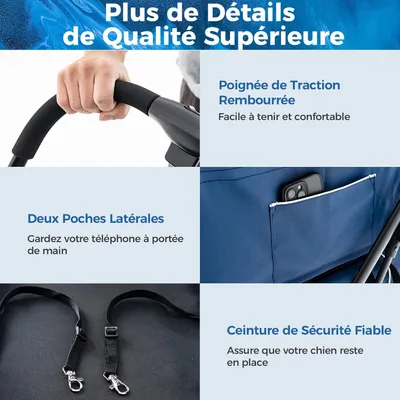 Giantex Poussette Pliable à 2 Niveaux pour Chien Chat 2 Sacs Giantex Poussette Pliable à 2 Niveaux pour Chien Chat 2 Sacs