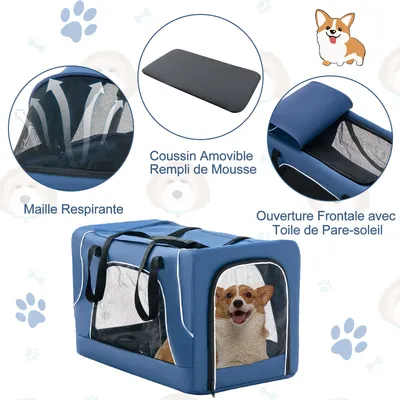 Giantex Poussette Pliable à 2 Niveaux pour Chien Chat 2 Sacs Giantex Poussette Pliable à 2 Niveaux pour Chien Chat 2 Sacs