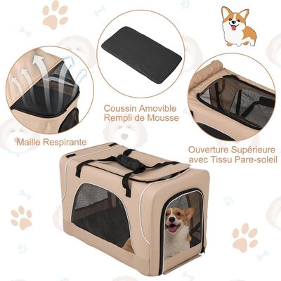 Giantex Poussette Pliable à 2 Niveaux pour Chien Chat 2 Sacs
