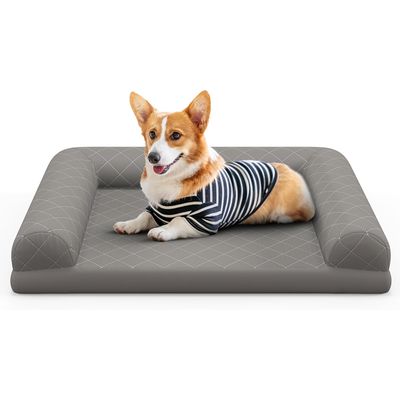 Giantex Lit pour Chien Mousse de Soutien,Housse Lavable,Fond Antidérapant