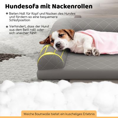 Giantex Orthopädisches Haustiersofa Mit Waschbarem Bezug Und Seitenpolstern