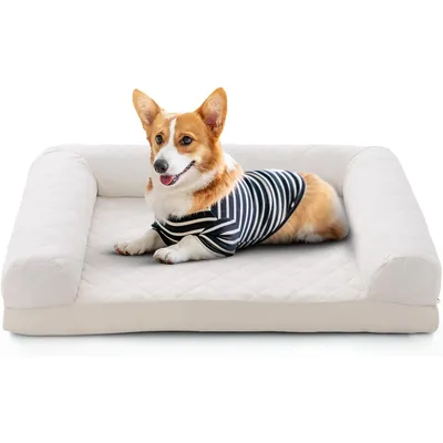 Giantex Lit pour Chien Mousse de Soutien,Housse Lavable,Fond Antidérapant Giantex Lit pour Chien Mousse de Soutien,Housse Lavable,Fond Antidérapant