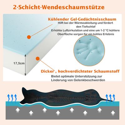Giantex Großes Orthopädisches Hundebett Mit Abnehmbarem Bezug