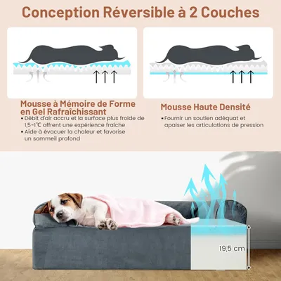 Lit orthopédique pour chien Giantex de grande taille avec housse amovible