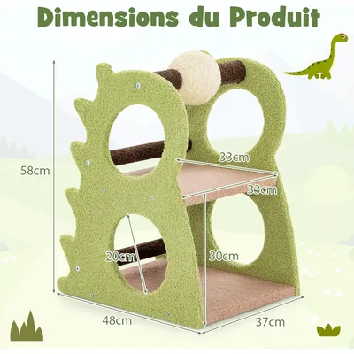 Arbre à chat Giantex avec poteaux en sisal, échelle et balle suspendue