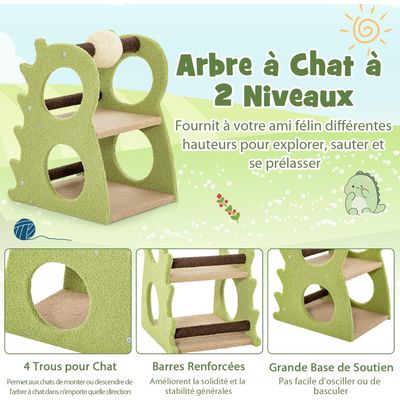 Arbre à chat Giantex avec poteaux en sisal, échelle et balle suspendue