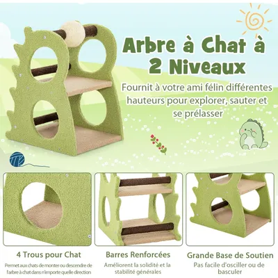 Arbre à chat Giantex avec poteaux en sisal, échelle et balle suspendue