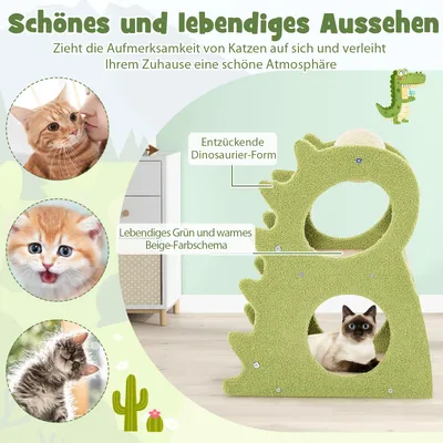 Giantex-Kratzbaum Mit Sisalstangen, Leiter Und Hängendem Ball Giantex-Kratzbaum Mit Sisalstangen, Leiter Und Hängendem Ball