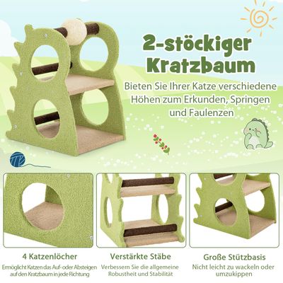 Giantex-Kratzbaum Mit Sisalstangen, Leiter Und Hängendem Ball