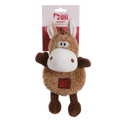 Mon Ami Luki - Jouet peluche forme âne gris ou marron