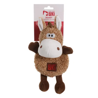 Mon Ami Luki - Jouet peluche forme âne gris ou marron