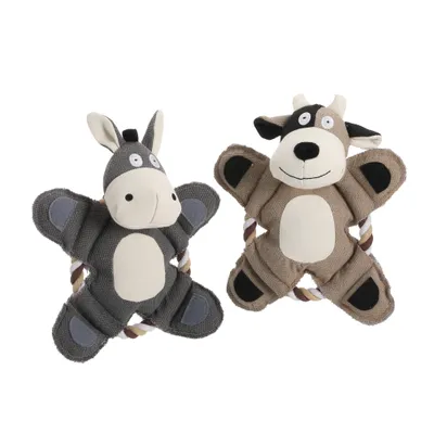 Mon Ami Luki - Jouet peluche avec corde forme lapin et ours