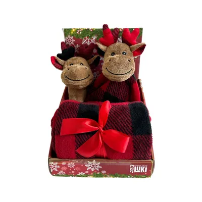 Jouet Noël peluche renne et ours pour chien