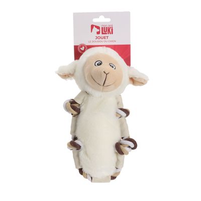 Mon Ami Luki - Jouet peluche et corde forme vache ou mouton