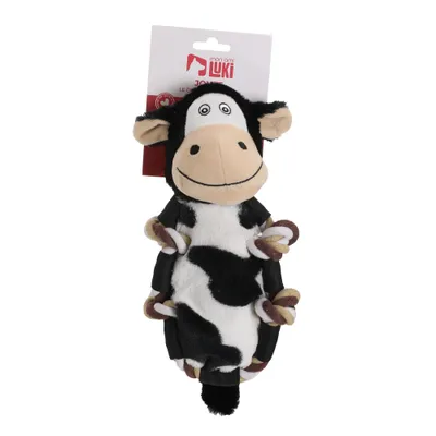 Mon Ami Luki - Jouet peluche et corde forme vache ou mouton