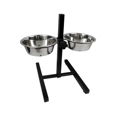 Mon Ami Luki - Support réglable hauteur avec 2 gamelles