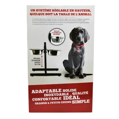 Mon Ami Luki - Support réglable hauteur avec 2 gamelles