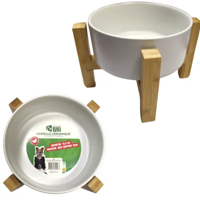Mon Ami Luki - Gamelle céramique avec support bois Mon Ami Luki - Gamelle céramique avec support bois