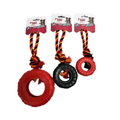 Mon Ami Luki - Jouet caoutchouc roue et corde- 3unitées vendues