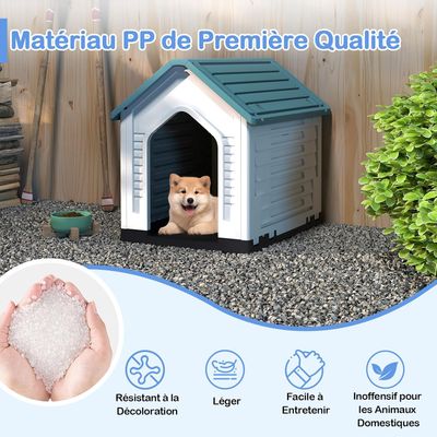 Giantex Niche pour Chien Extérieur 67×52×60CM,Porte Grillagée,Toit Incliné