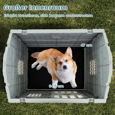 Giantex Hundehütte Für Den Außenbereich, Tür, 3 Fenster, Schräges Dach Giantex Hundehütte Für Den Außenbereich, Tür, 3 Fenster, Schräges Dach