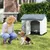 Giantex Niche pour Chien Extérieur,Porte,3 Fenêtres,Toit Incliné