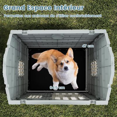 Giantex Niche pour Chien Extérieur,Porte,3 Fenêtres,Toit Incliné