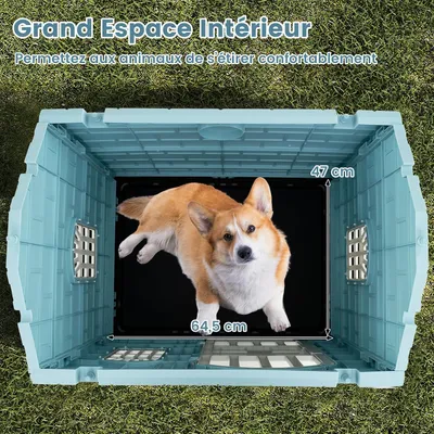 Giantex Niche pour Chien Extérieur,Porte,3 Fenêtres,Toit Incliné