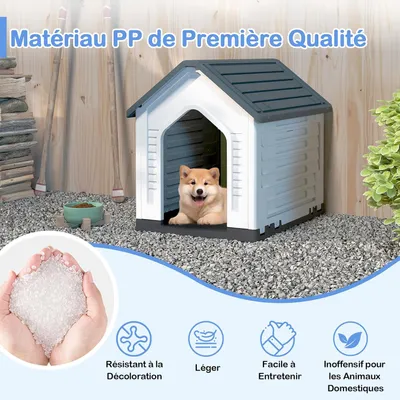 Giantex Niche pour Chien Extérieur 67×52×60CM,Porte Grillagée,Toit Incliné