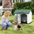 Giantex Niche pour Chien Extérieur,Porte,3 Fenêtres,Toit Incliné