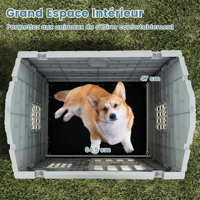Giantex Niche pour Chien Extérieur,Porte,3 Fenêtres,Toit Incliné