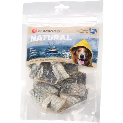 Flamingo - Friandises Nature Peau de saumon Court 60 g pour chien