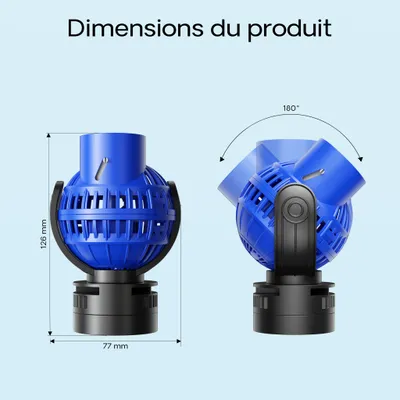 SunSun JVP-131 Pompe de brassage Wavemaker, 6000 l/h 8 W, fixation par aima