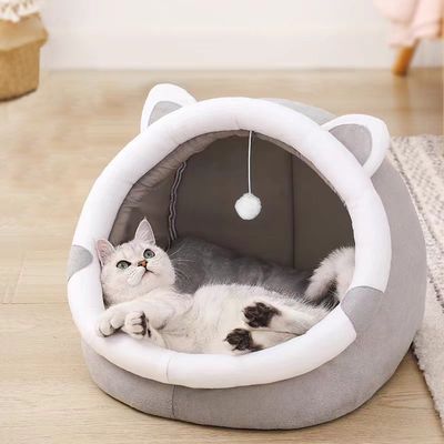 Niche pour chat avec coussin amovible
